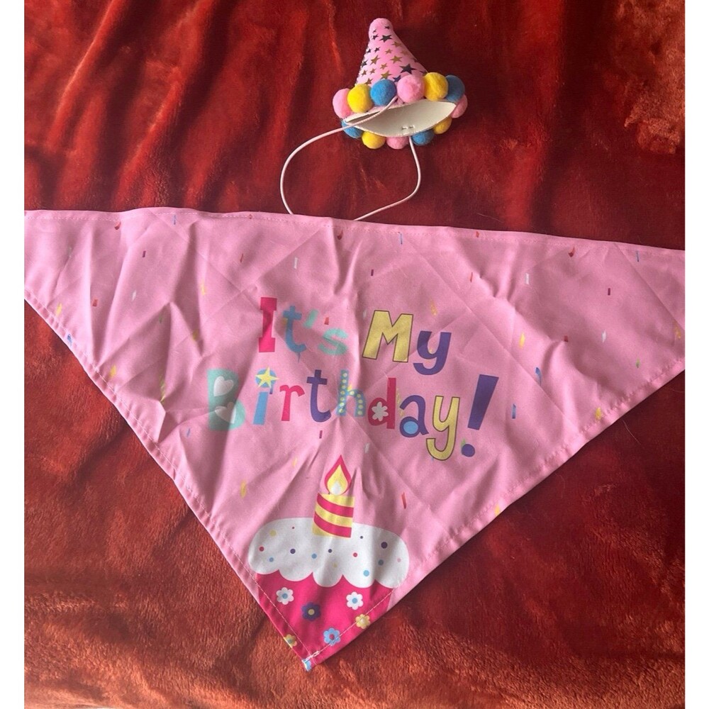 Dog Birthdate hat and bandana